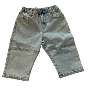 Open Edit Wide Leg Girls Light Wash Jeans Size 3 Elastic Waist NWOT